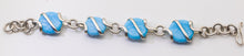 Load image into Gallery viewer, Designer Blue Glass and Faux Silver Bracelet - JD11182