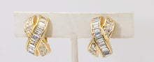 Load image into Gallery viewer, Signed Christian Dior Rhinestone and Gold Tone Clip Earrings  - JD11184