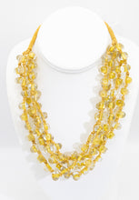 Load image into Gallery viewer, Four Strand Citrine Glass Beaded Necklace - JD11177