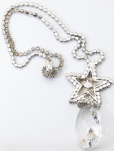 Load image into Gallery viewer, Signed Vintage DeLillo Star and Glass Pendant Necklace - JD11185