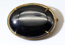 Load image into Gallery viewer, Victorian Gold-Filled Black Glass Stone Pin - JD11175