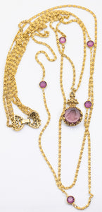 Signed Vintage Goldette 3 Strand Necklace  - JD11189