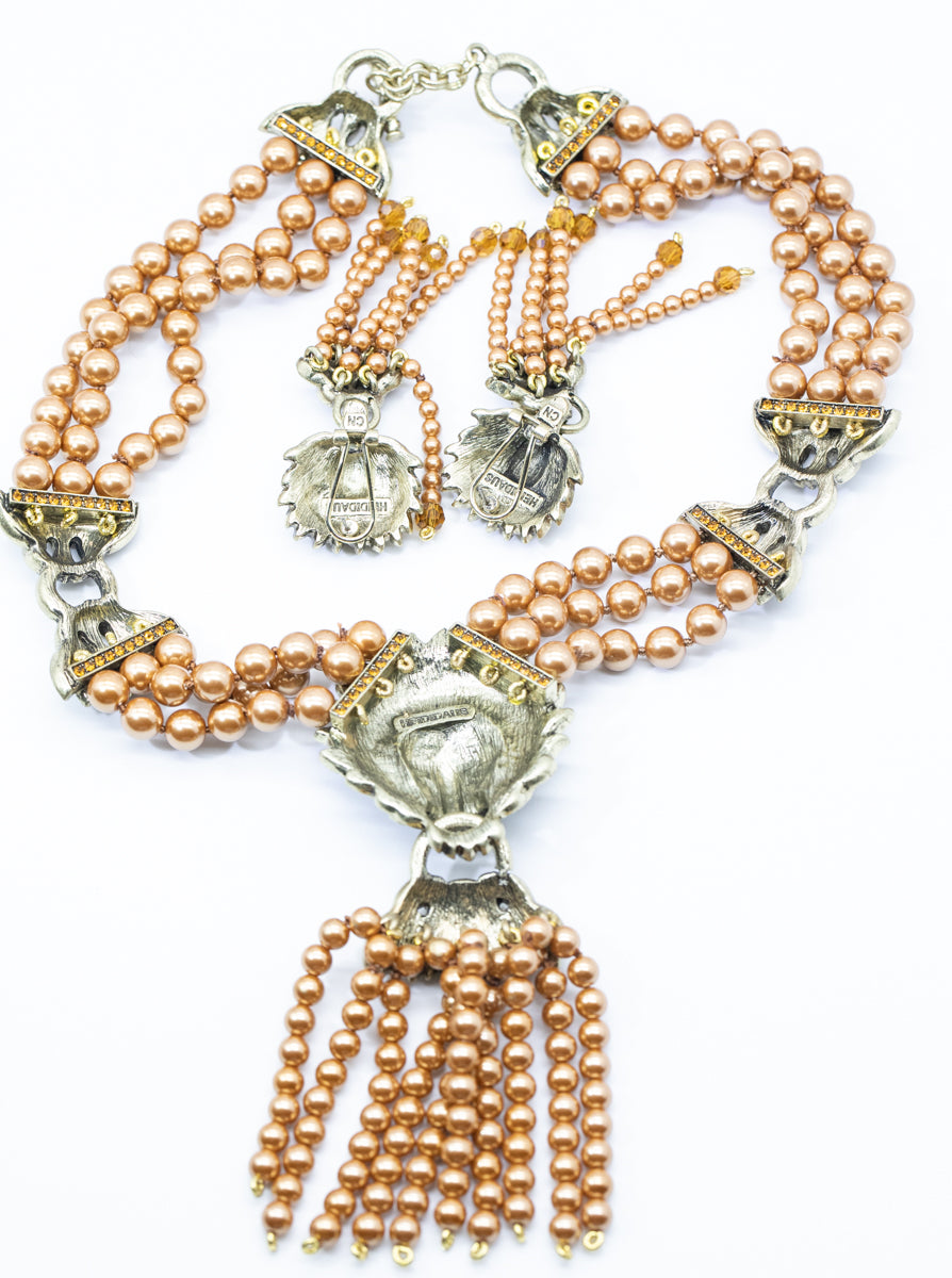 【海外配送可】【送料無料】 Vintage Signed Heidi Daus Lion Necklace and Earring Set アクセサリー