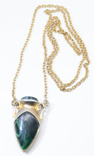 Load image into Gallery viewer, Malachite Amulet on Faux Gold Chain  - JD11173