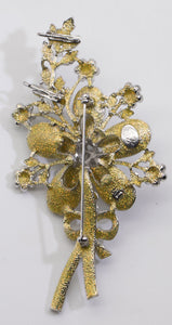 Kirks Folly Rhinestone Floral Pin - JD11194