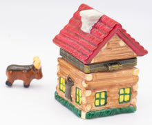 Load image into Gallery viewer, Log Cabin Trinket Box with a Cow - JD11201