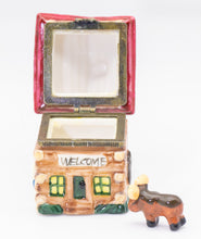 Load image into Gallery viewer, Log Cabin Trinket Box with a Cow - JD11201