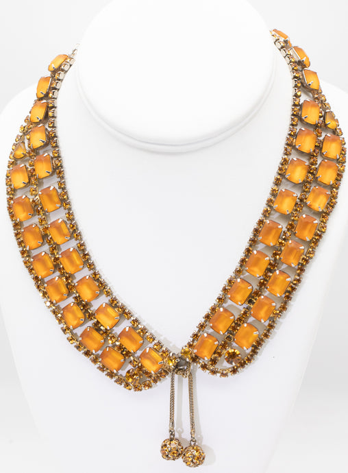 1930s Deco Rhinestone Collar Necklace - JD11206