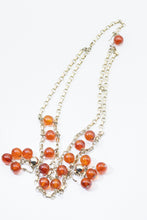 Load image into Gallery viewer, 1950s Glass and Chain Necklace &amp; Earring Set  - JD11215