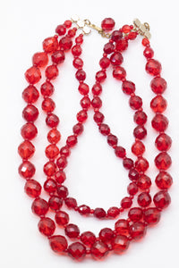 Vintage Red Crystal Choker Necklace - JD11207