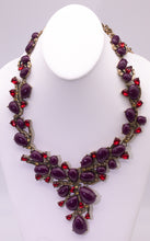 Load image into Gallery viewer, Vintage Oscar De La Renta Long Purple Bib Necklace - JD10573