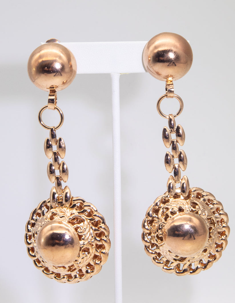 Copper-tone 4” drop earrings  - JD10715