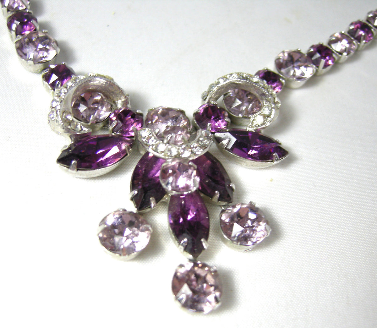 Crystal Wishes Magnetic Interchangeable Necklace (Sterling  Silvertone/Purple)