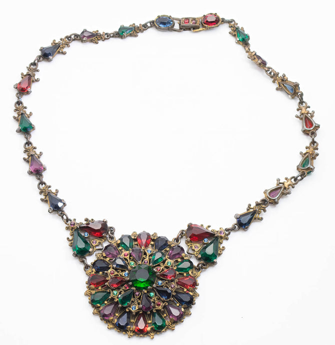 Vintage Rhinestone Collar Necklace - JD10711