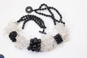 Vintage Glass & Quartz Unusual Necklace - JD11246