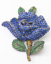 Load image into Gallery viewer, Large Contemporary Blue Rose Pin - JD11243