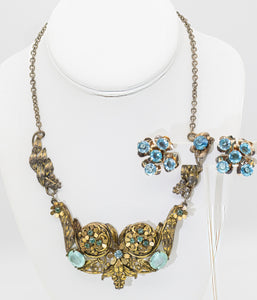 1940s Unusual Necklace, Earrings, and Ring Set  - JD11297