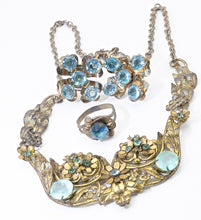 Load image into Gallery viewer, 1940s Unusual Necklace, Earrings, and Ring Set  - JD11297