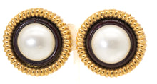 Load image into Gallery viewer, Signed Vintage Chanel Pearl Clamp Earrings  - JD11255