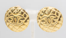 Load image into Gallery viewer, Signed Vintage Chanel Double C Quilted Clamp Earrings   - JD11254