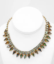 Load image into Gallery viewer, Vintage Aurora Borealis, Brown and Green Stone Necklace - JD11101