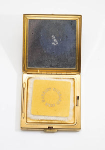 Vintage Signed Harriet Hubbard Ayer Gold Toned Compact - JD11091