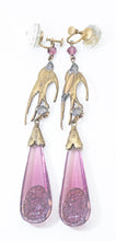 Load image into Gallery viewer, Vintage 1930s signed Czechoslovakia 5” Drop Earrings - JD11220