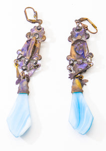 Vintage Czechoslovakian Long Drop Earrings   - JD11267