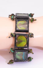 Load image into Gallery viewer, Artistic Vintage Peacock Feather Glass Bracelet - JD11141
