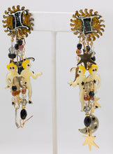 Load image into Gallery viewer, Pierced Vintage Lunch at the Ritz Famous Gemini Earrings - JD11225