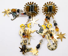 Load image into Gallery viewer, Pierced Vintage Lunch at the Ritz Famous Gemini Earrings - JD11225