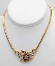 Load image into Gallery viewer, Vintage 1940s Red and Clear Rhinestone  Necklace  - JD11281