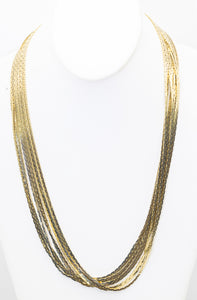 Vintage Faux Gold 10 Strand Necklace  - JD11290