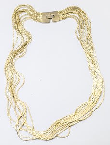 Vintage Faux Gold 10 Strand Necklace  - JD11290