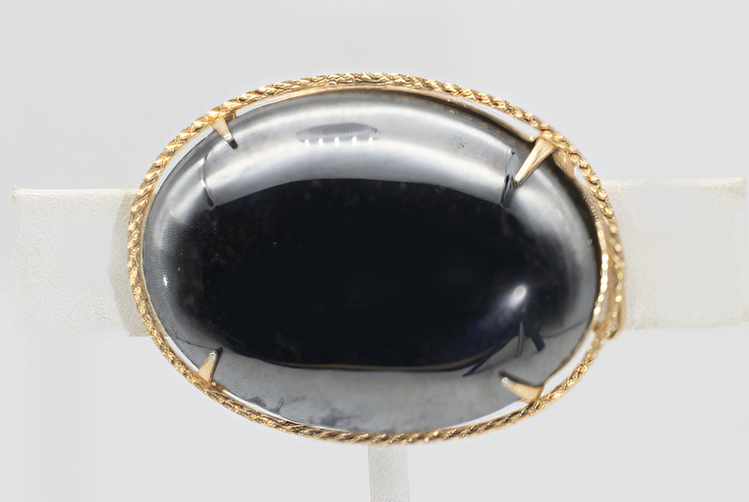 Victorian Gold-Filled Black Glass Stone Pin - JD11175