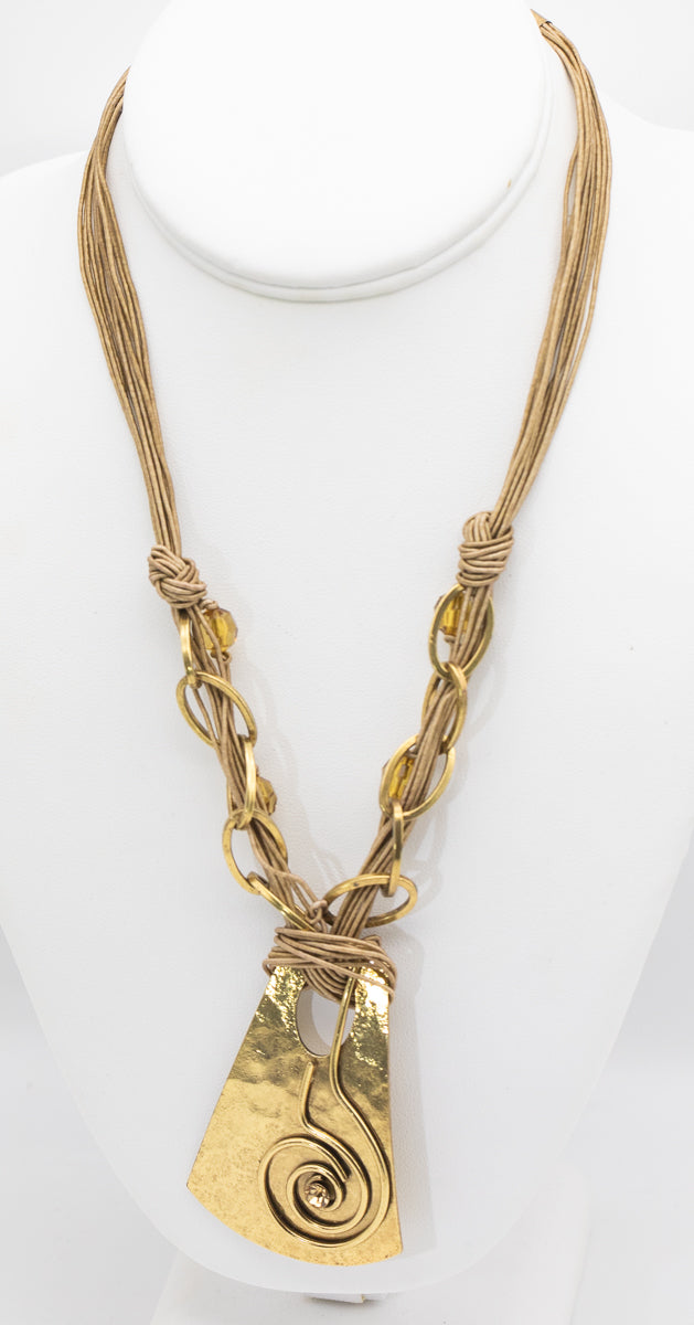 Vintage 1970s Brass Necklace  - JD11282