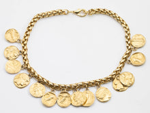 Load image into Gallery viewer, Vintage Well Made Faux Greek Coin Necklace - JD11139
