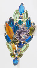 Load image into Gallery viewer, Vintage Signed Hattie Carnegie Multi-colored Rhinestone Brooch - JD11284