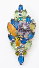 Load image into Gallery viewer, Vintage Signed Hattie Carnegie Multi-colored Rhinestone Brooch - JD11284