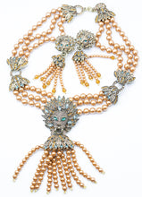 Load image into Gallery viewer, Vintage Signed Heidi Daus Lion Necklace and Earring Set  - JD11262