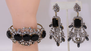 Vintage Husar D. Earring and Clamper Bracelet Set  - JD11274