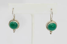 Load image into Gallery viewer, Vintage Sterling Silver Jadeite Drop Earrings   - JD11046