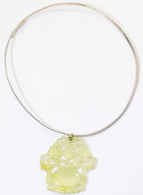 Load image into Gallery viewer, Vintage Jade Carved Basket Pendant on Sterling Silver Collar  - JD11304