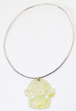 Load image into Gallery viewer, Vintage Jade Carved Basket Pendant on Sterling Silver Collar  - JD11304