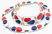 Load image into Gallery viewer, Signed Vintage Kaye Dennings Enamel Parure Bracelet and Necklace Set  - JD11256