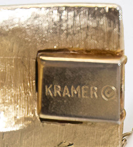 Vintage Signed Kramer Wide Bangle Bracelet  - JD11054