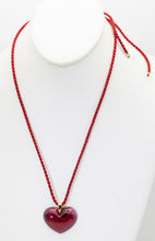 Load image into Gallery viewer, Lalique Red Crystal Heart Necklace - JD11296