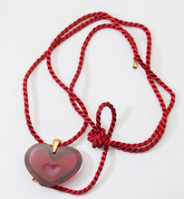 Load image into Gallery viewer, Lalique Red Crystal Heart Necklace - JD11296