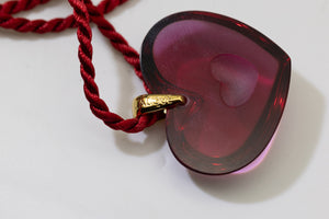 Lalique Red Crystal Heart Necklace - JD11296