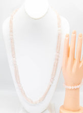 Load image into Gallery viewer, Vintage Pink Quartz Bead Necklace and Bracelet Set - JD11088